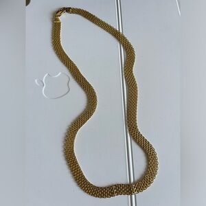 14 karat gold mesh style necklace. 24” length 26.65 g. Made in Italy.